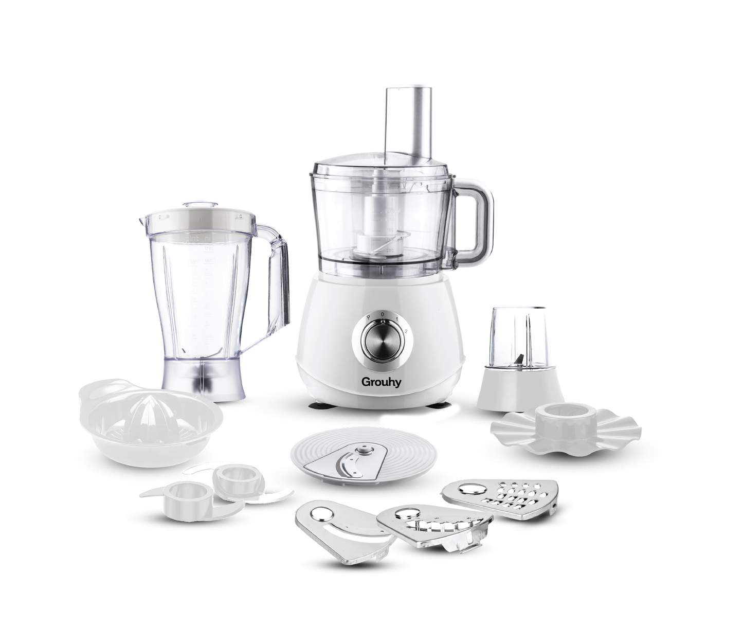 Grouhy Multi Function Food Processor, 1000 Watt - GFP1040W