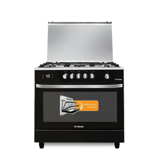 Fresh Gas Cooker, 5 Burners, Black and Silver - 13914