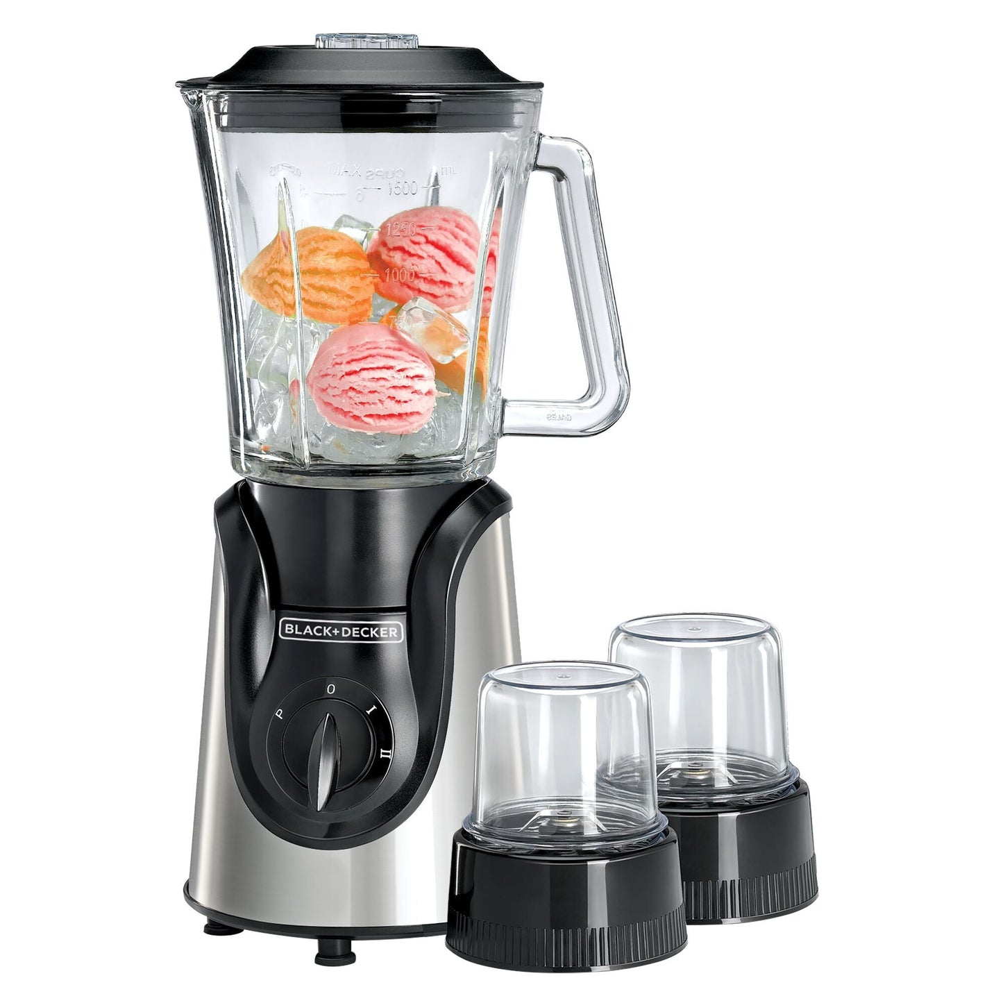 Black+Decker Blender with Attachments, 1.5 Liters, 600 Watt, Black - BGG600