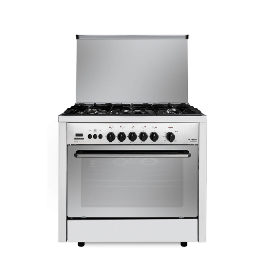 Fresh Professional Gas Cooker, 5 Burners, Stainless Steel - 15384