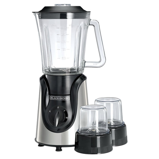 Black+Decker Blender with Attachments, 1.5 Liters, 600 Watt, Black - BGG600