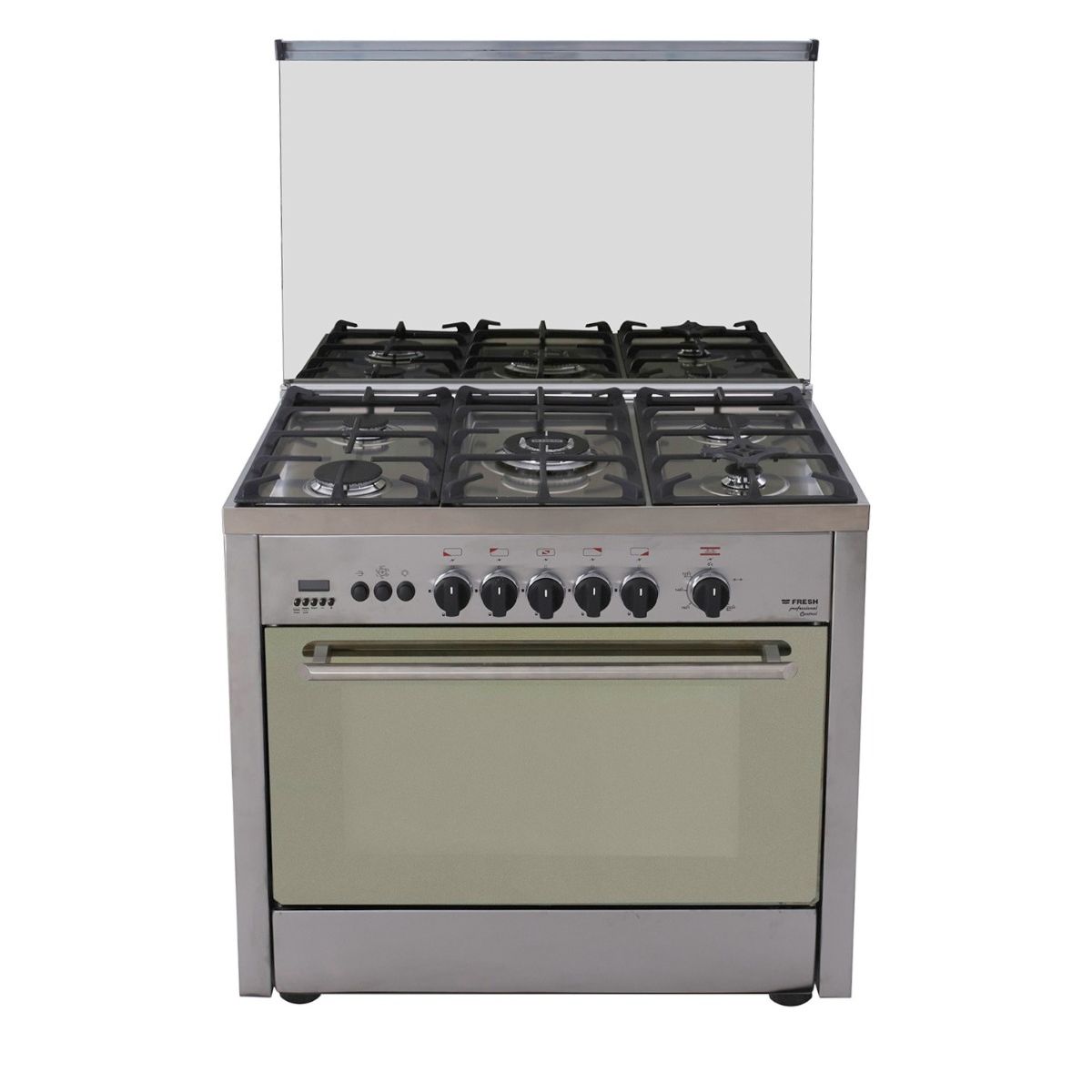 Fresh Professional Gas Cooker, 5 Burners, Stainless Steel - 15384
