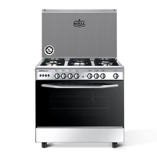 Royal Light Cast Gas Cooker 5 Burners 60*90 cm With Fan Stainless Steel - 2010275