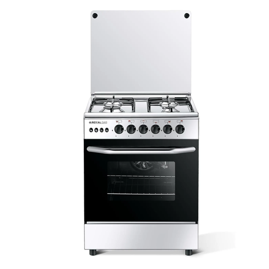 Royal Gas Arrow Gas Cooker, 4 Burners, 60 cm, Silver - 2010343