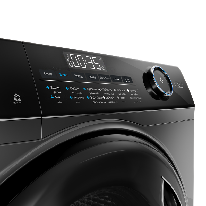 Haier Front Washing Machine With Direct Motion Inverter, 8KG, Silver- HW80-B14959S6TU1