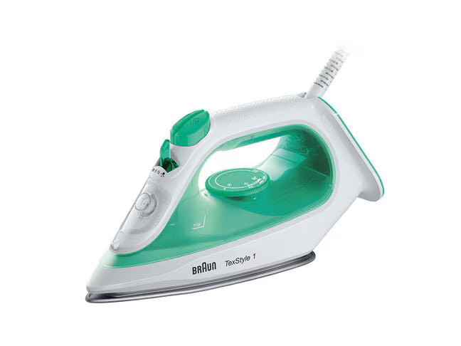 Braun TexStyle 1 Steam Iron, 2000 Watt, Green & White - SI1040