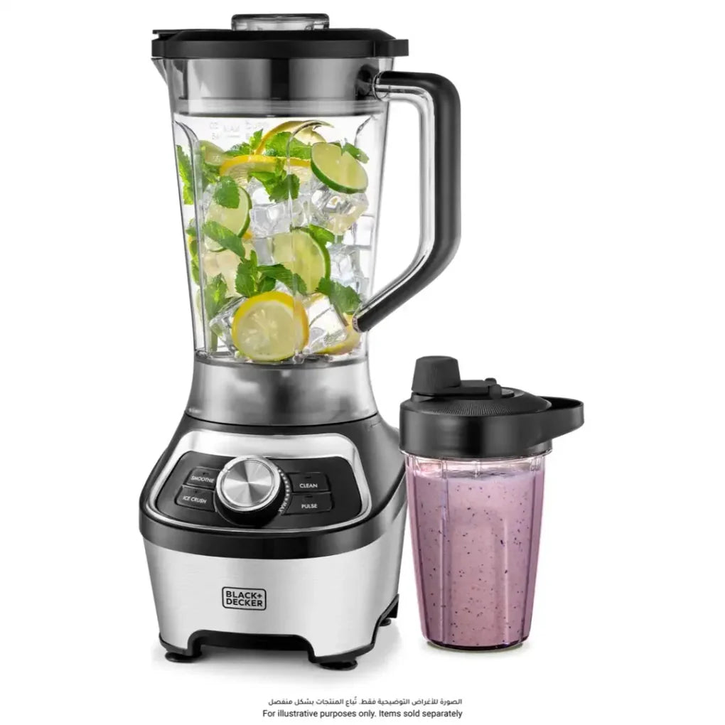 Black+Decker High Speed Blender, 1200 Watt, 1.85 Liters, Stainless Steel - BXH1200