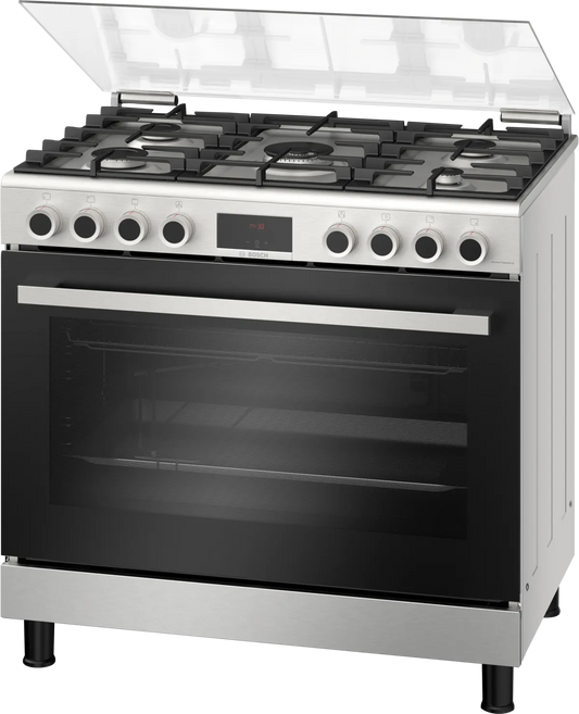 Bosch Series 6 Gas Cooker, 90 * 60 cm, 5 Burners, Stainless Steel - HGP3I8W50S