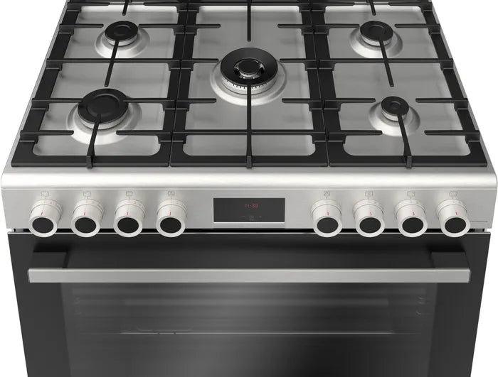Bosch Series 6 Gas Cooker, 90 * 60 cm, 5 Burners, Stainless Steel - HGP3I8W50S