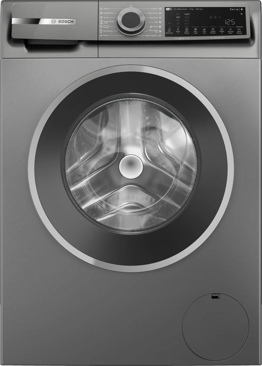 Bosch Series 6 Front Load Washing Machine, 10 kg, With Digital Display, Cast Iron Grey - WGK254ZREG