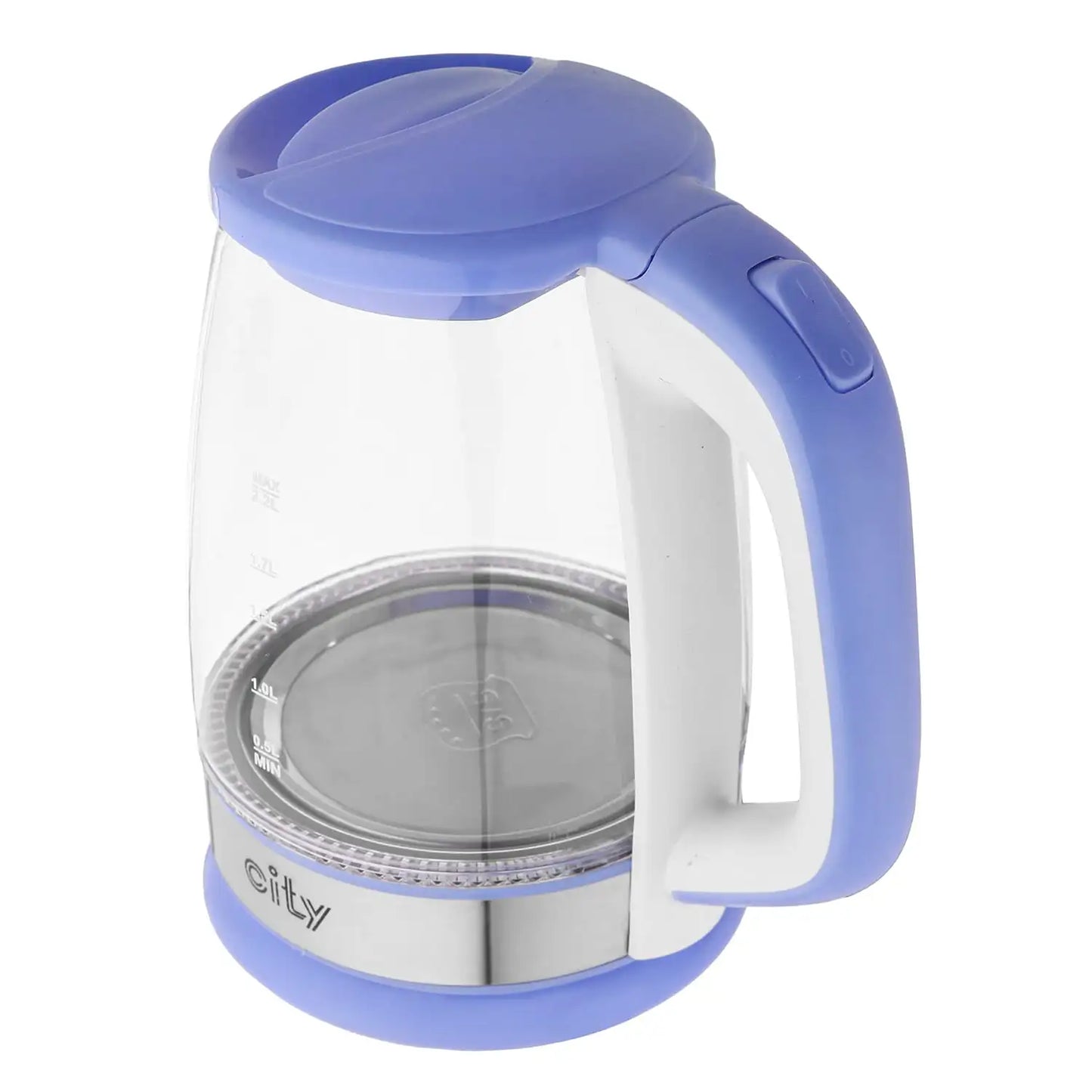 City Thermal Pyrex Glass Electric Kettle, 1500 Watt, 2.2 Liter - Hma-1010