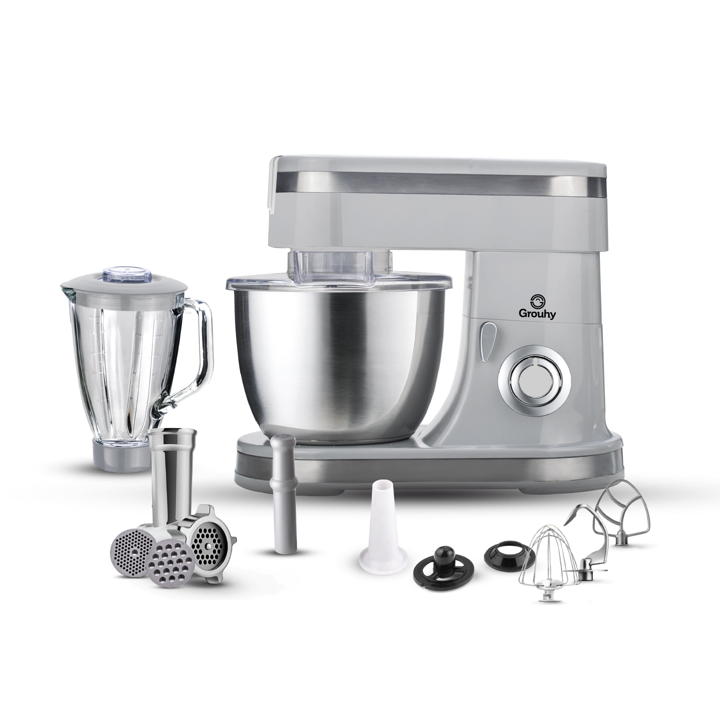 Grouhy Stand Mixer with Grinder and Blender 1400 Watt, grouhy stank mixer, عجان جروهي مع مطحنة وخلاط 1400, عجبان جروهي, مطحنة وخلاط