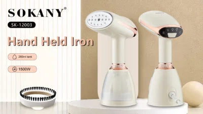 Sokany Hand Held Steamer, 250ml, 1500W, White - SK-12003