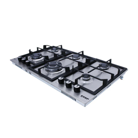Purity Built In Heavy Duty Gas Hob, 90 cm, 6 Burners, Silver - HPT902S