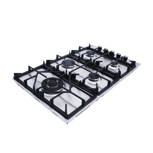 Purity Built In Heavy Duty Gas Hob, 90 cm, 5 Burners, Silver - HPT905S