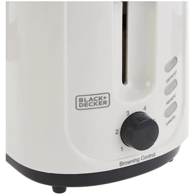 Black+Decker 2 Slice Cool Touch Bread Toaster, 750W, White – ET125