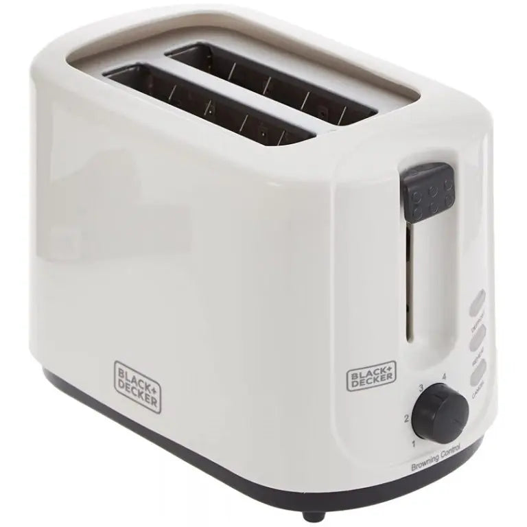 Black+Decker 2 Slice Cool Touch Bread Toaster, 750W, White – ET125