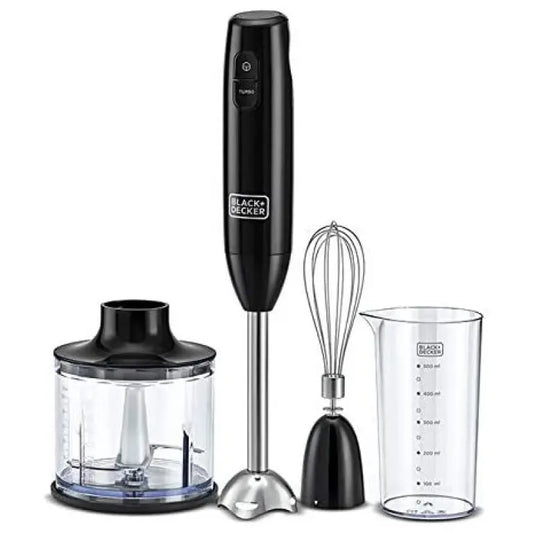 Black+Decker 3-in-1 Hand Blender with Chopper 600 Watt, Black – HB600