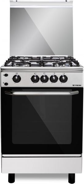 Fresh Forno Gas Cooker With Grill, 4 Burners, 55 cm, Stainless Steel - 500005010