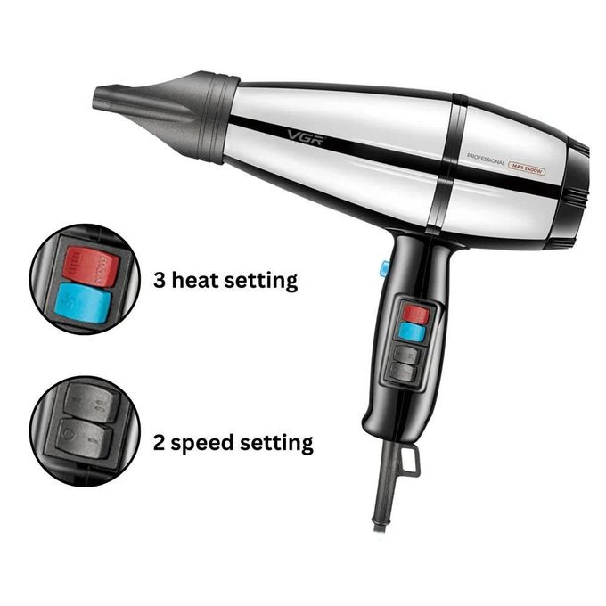 VGR Professional Hair Dryer, 2400 Watt, Multicolor - VGR-466