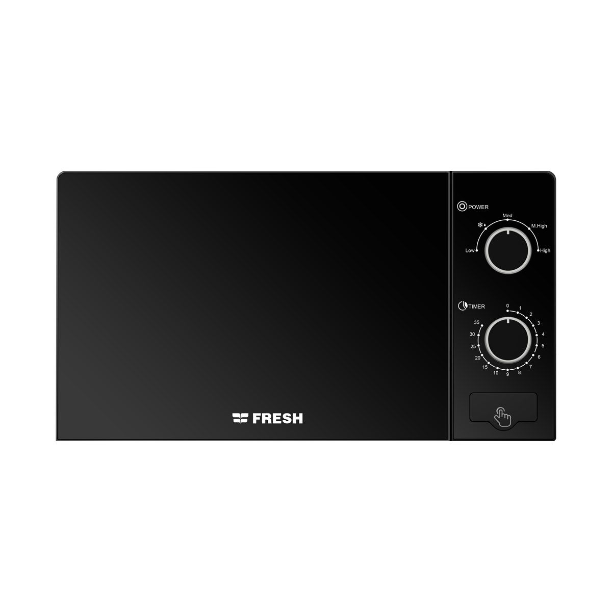 Fresh Solo Microwave, 20 Liters, 700 Watt, Mirror Black - FMW-20MC-BM