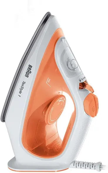 Braun TexStyle 1 Steam Iron, 220ml, 1900 Watt, Orange and White - SI 1009