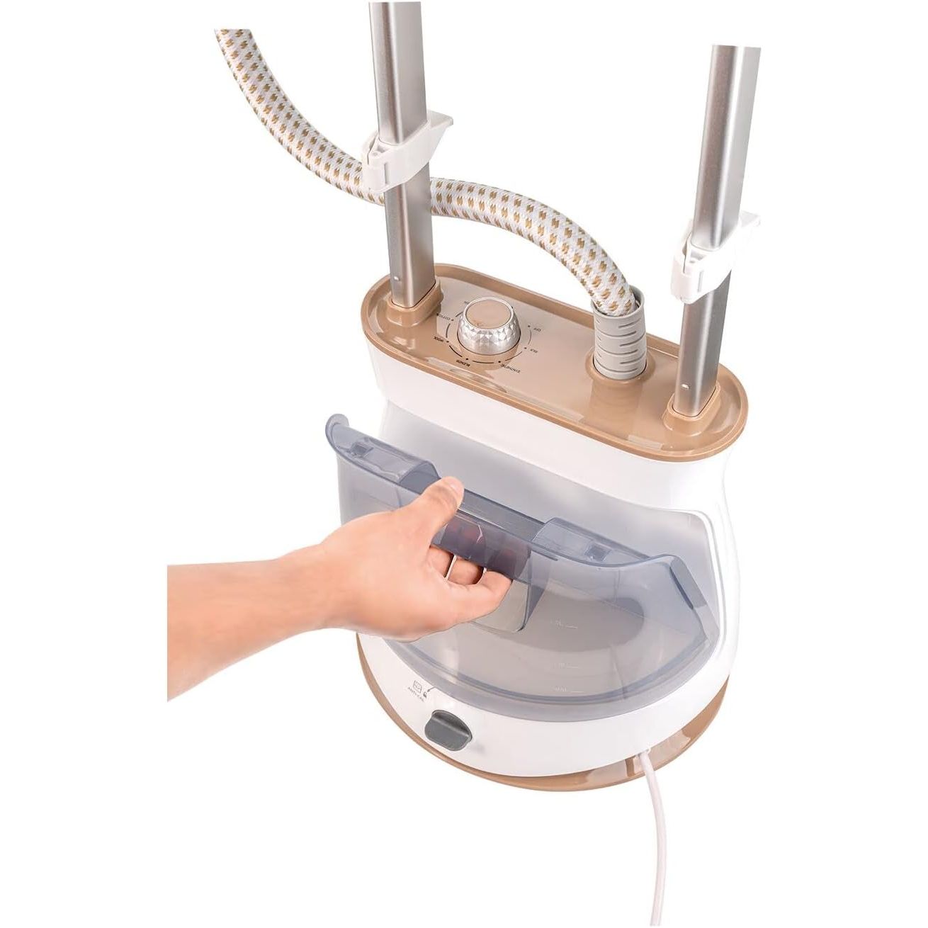 Black+Decker Twin Pole Garment Steamer, 2400 Watt, White - GST2400