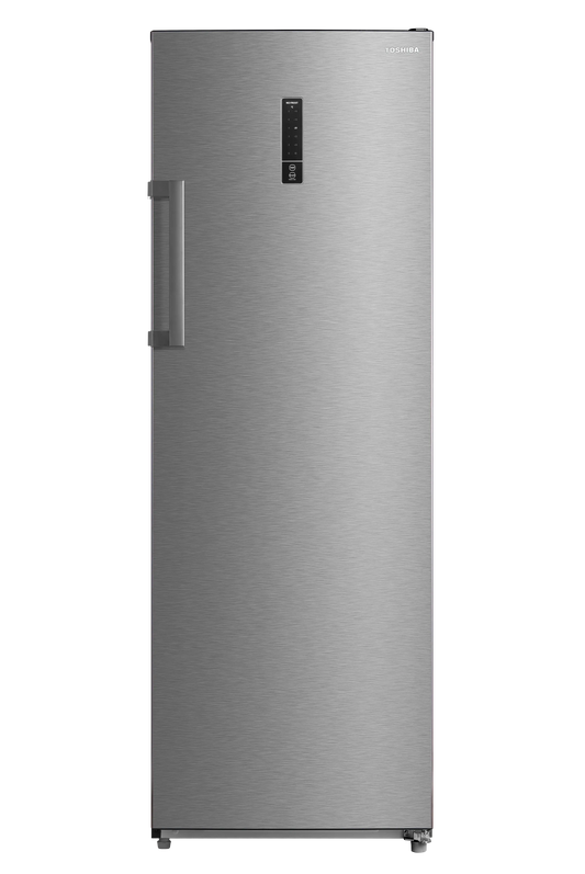Toshiba Upright Digital Deep Freezer, No Frost, 238 Liters, 7 Drawers, Silver - GR-RU312WE-DMN(57)