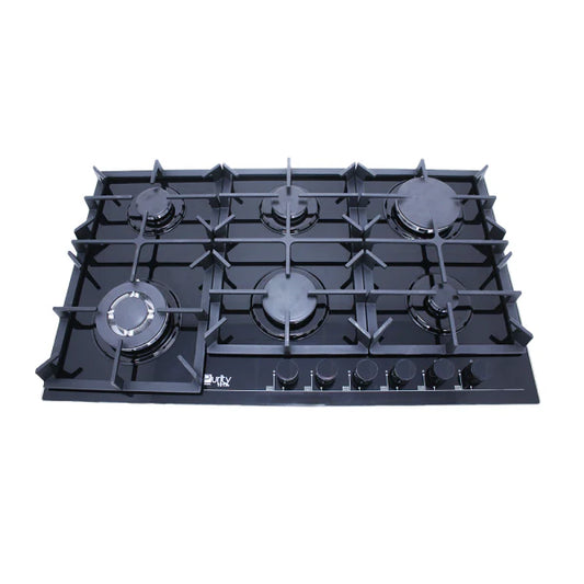 Purity Built In Heavy Duty Gas Hob, 90 cm, 6 Burners, Black - HPT904G