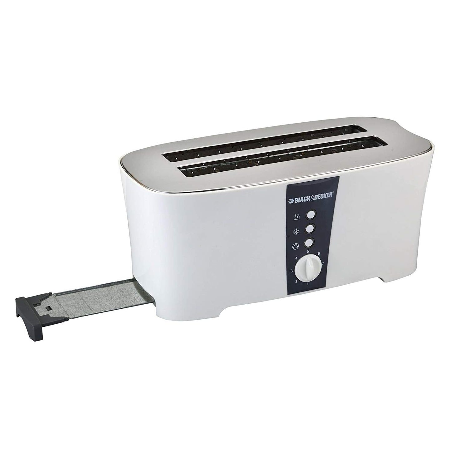 Black+Decker Cool Touch Toaster, 4 Slices, 1350 Watt, White - ET124