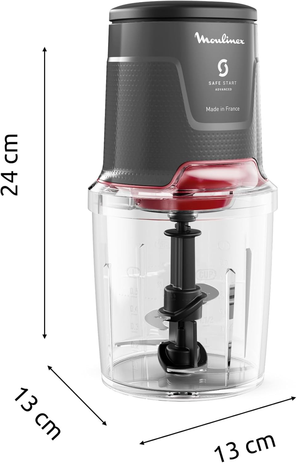 Moulinex Easy Press Chopper, 600 Watt, 0.5 Liter, Black - AT740HF1