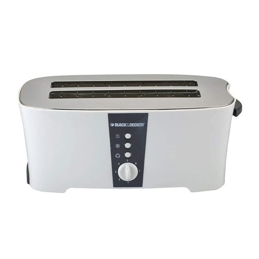 Black+Decker Cool Touch Toaster, 4 Slices, 1350 Watt, White - ET124