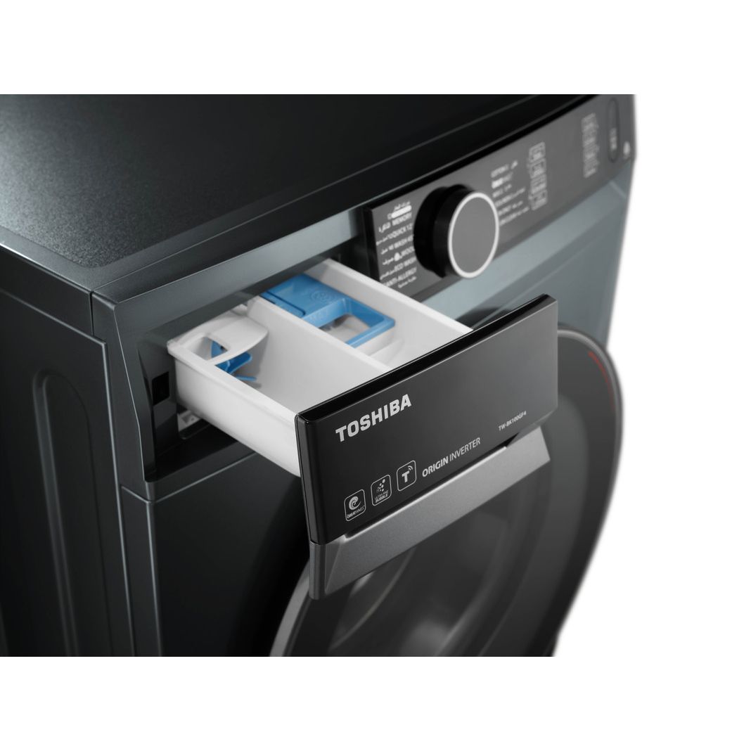 Toshiba Front Load Automatic Washing Machine, 9Kg, Inverter Motor, Morandi Grey - TW-BK100GF4EG(MK)