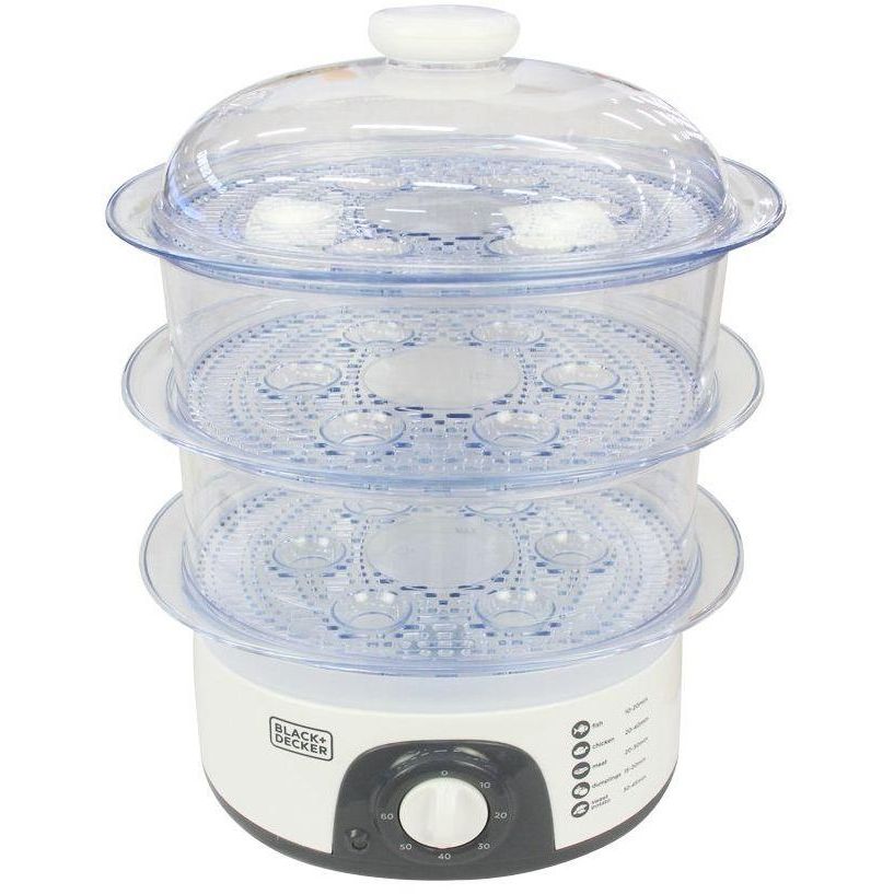 Black+Decker 3 Tier Food Steamer, 10 Liters, 775W – HS6000