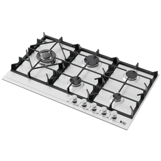 Purity Built In Heavy Duty Gas Hob, 90 cm, 5 Burners, Silver - HPT907S
