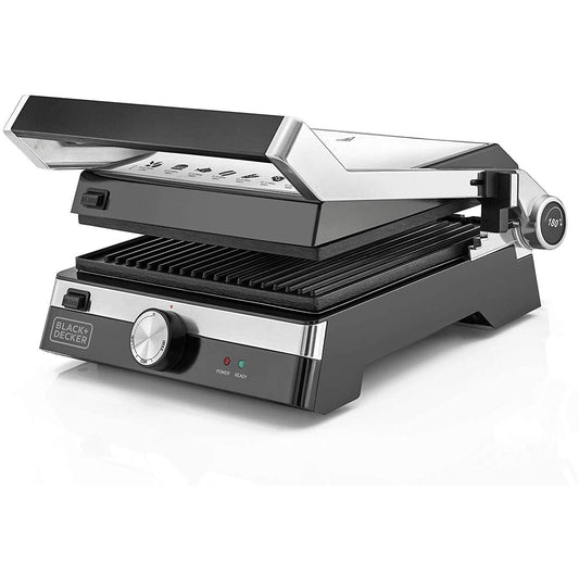 Black+Decker Health Grill, 2000 Watt, Black and Silver - CG2000