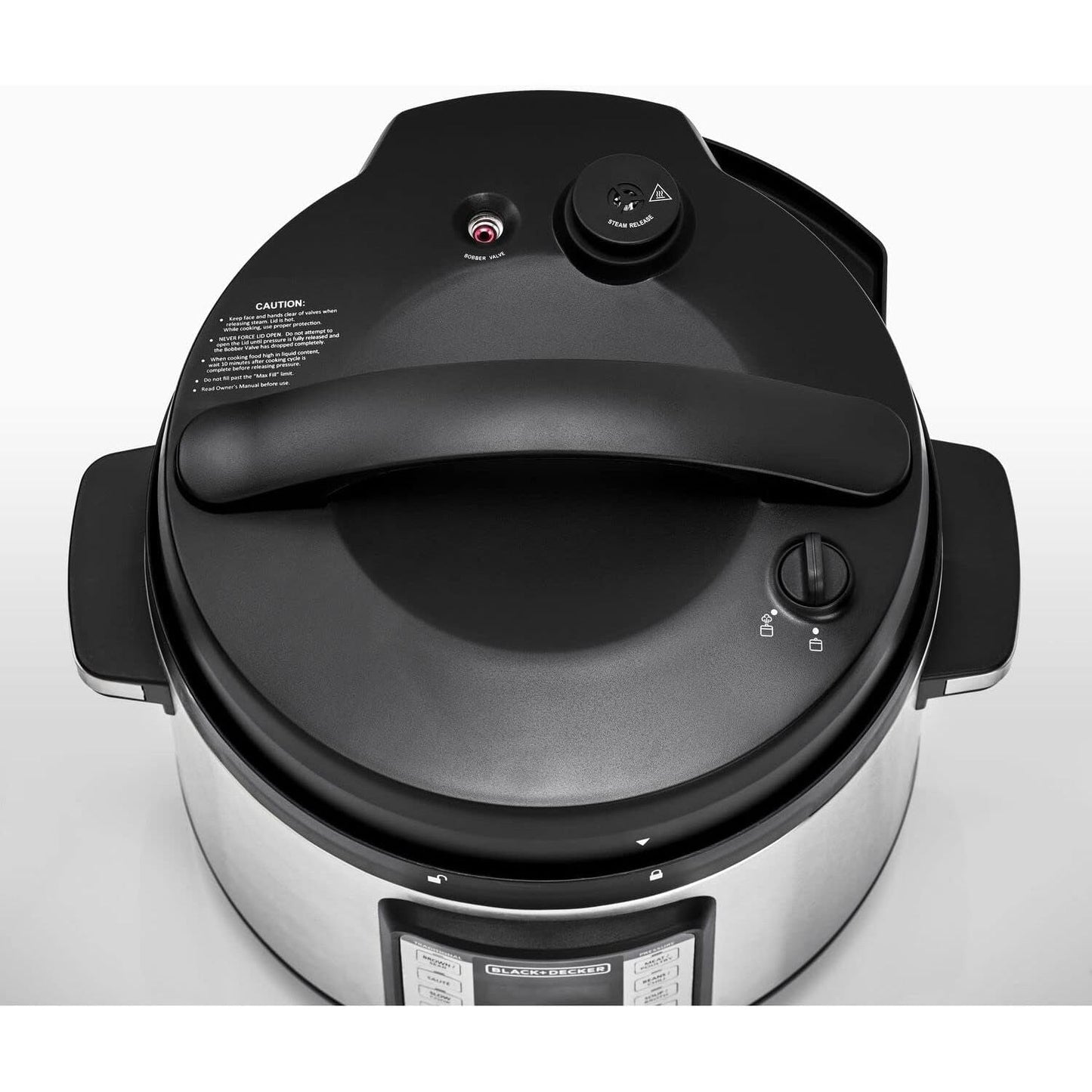 Black+Decker Electric Pressure Cooker, 10 Liters, 1350 Watt, Black and Silver - PCP1010