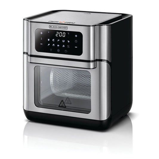 Black+Decker Air Fryer Oven Convection, 1500 Watt, 12 Liters, Silver - AOF100