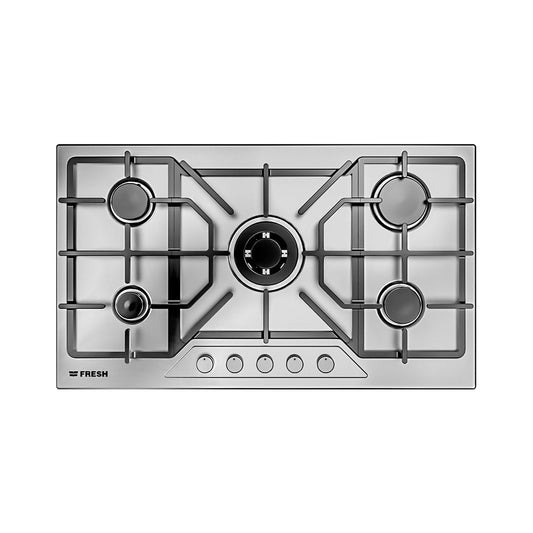 Fresh Modena Gas Built-in Hob, 5 Burners, 90 Centimeter, Stainless Steel - 20809
