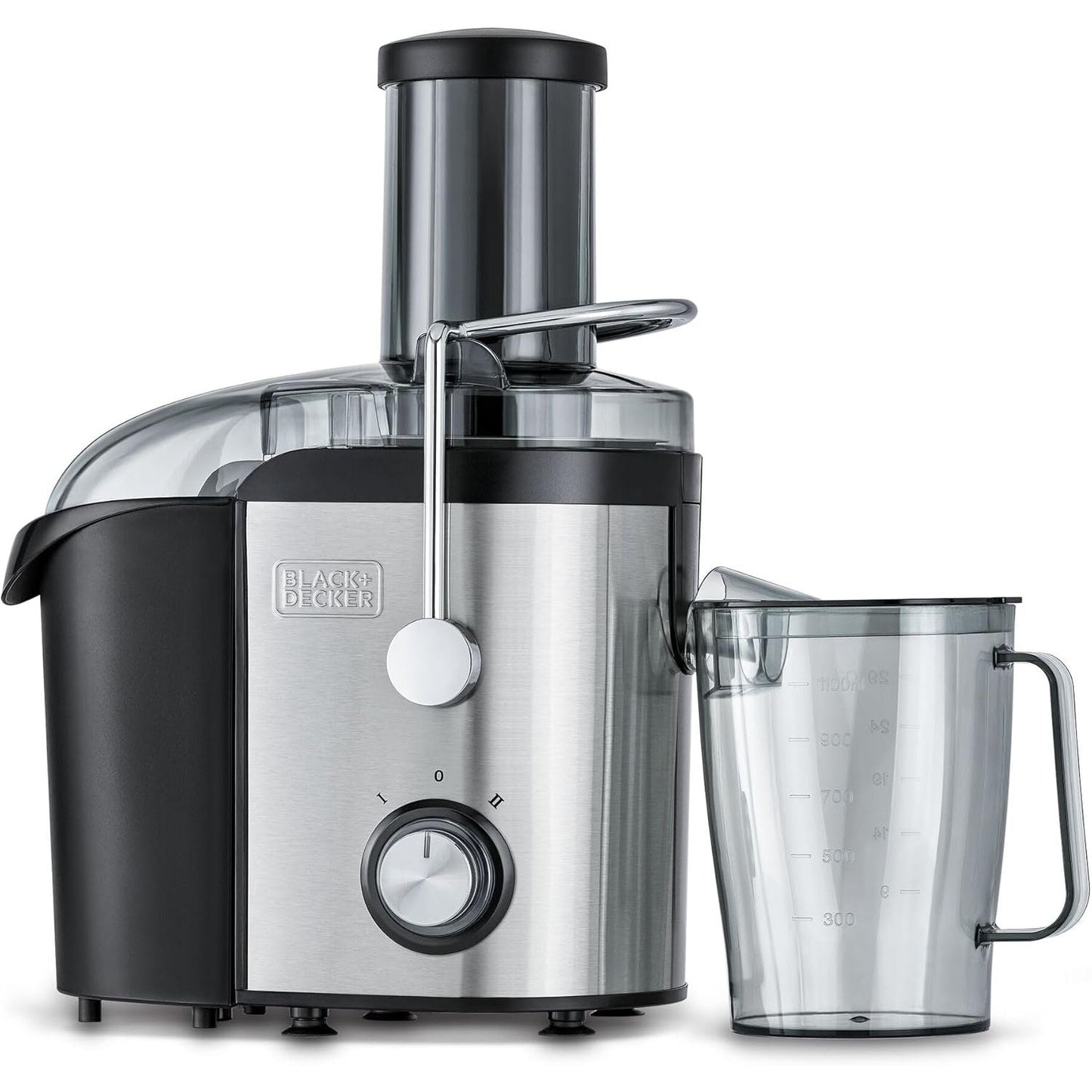 Black+Decker Juice Extractor, 1.7 Liter, 800 Watt, Black and Silver - JE800