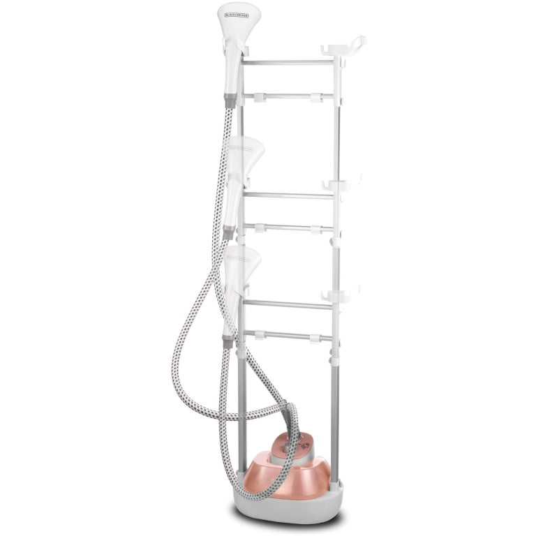 Black+Decker Garment Steamer, 1785 Watt, White and Rose Gold – GSTM2050