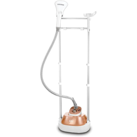 Black+Decker Garment Steamer, 1785 Watt, White and Rose Gold – GSTM2050
