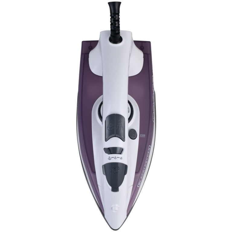 Black+Decker Ceramic Steam Iron, 1750 Watt, Purple – X1750