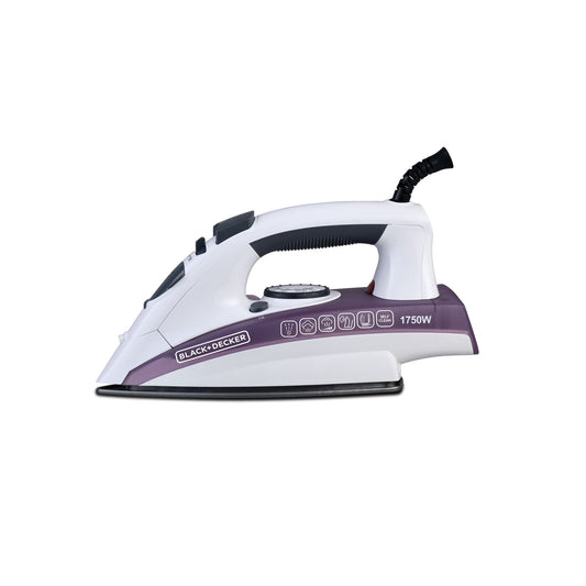 Black+Decker Ceramic Steam Iron, 1750 Watt, Purple – X1750