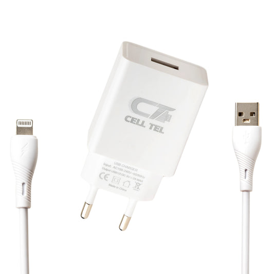 Cell Tel CT-505 Charger Lightning Cable 2.4A Fast Charging