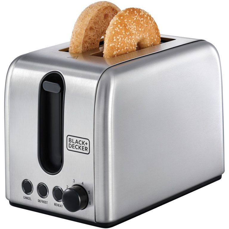 Black+Decker Stainless Steel 2-Slice Toaster, 1050 Watt - ET244