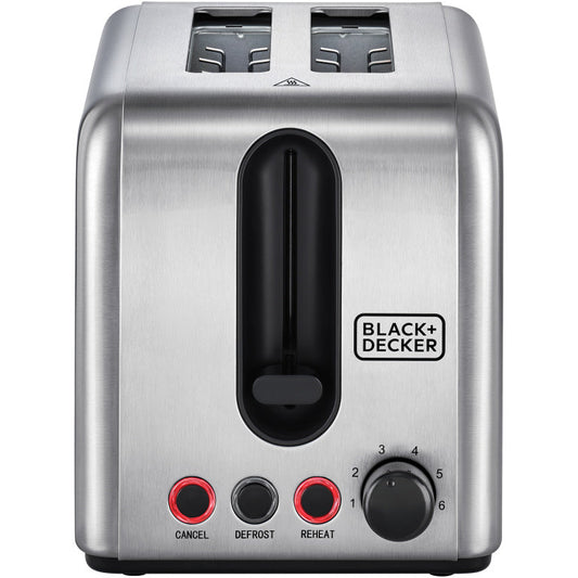 Black+Decker Stainless Steel 2-Slice Toaster, 1050 Watt - ET244