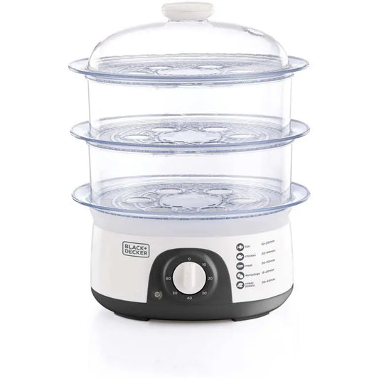 Black+Decker 3 Tier Food Steamer, 10 Liters, 775W – HS6000