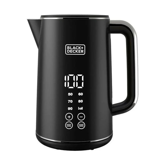 Black+Decker Digital Kettle, 1.7 Liters, 2200 Watt, Black - JCD200
