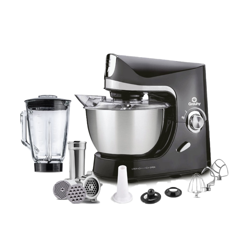 Grouhy Stand Mixer with Grinder and Blender 1200 Watt, grouhy stank mixer, عجان جروهي مع مطحنة وخلاط 1200, عجبان جروهي, مطحنة وخلاط